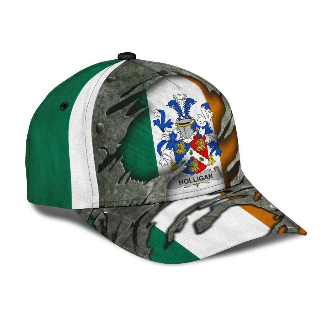 Clan Holligan Coat Of Arms - Irish Family Crest Classic Cap MZ19 Holligan Coat Of Arms Irish Cap   
