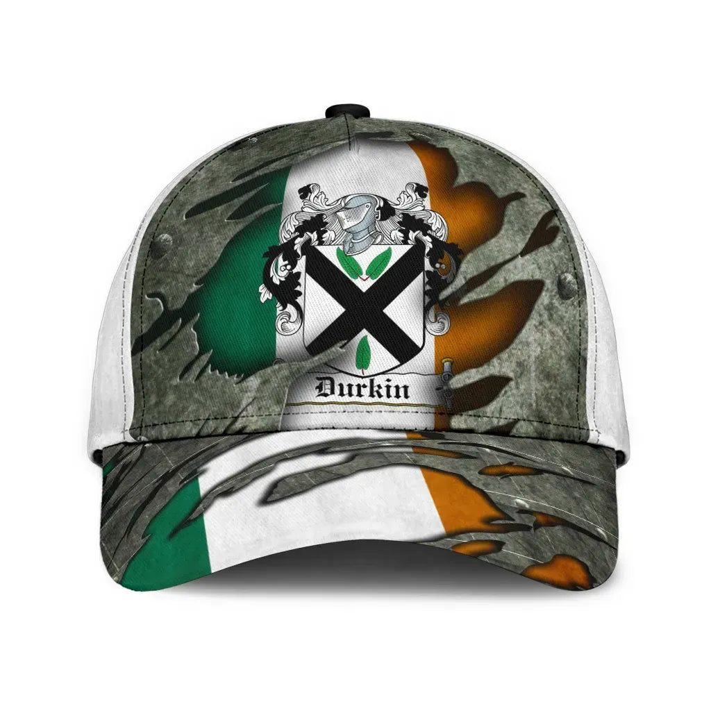 Clan Durkin Coat Of Arms - Irish Family Crest Classic Cap UF53 Durkin Coat Of Arms Irish Cap   