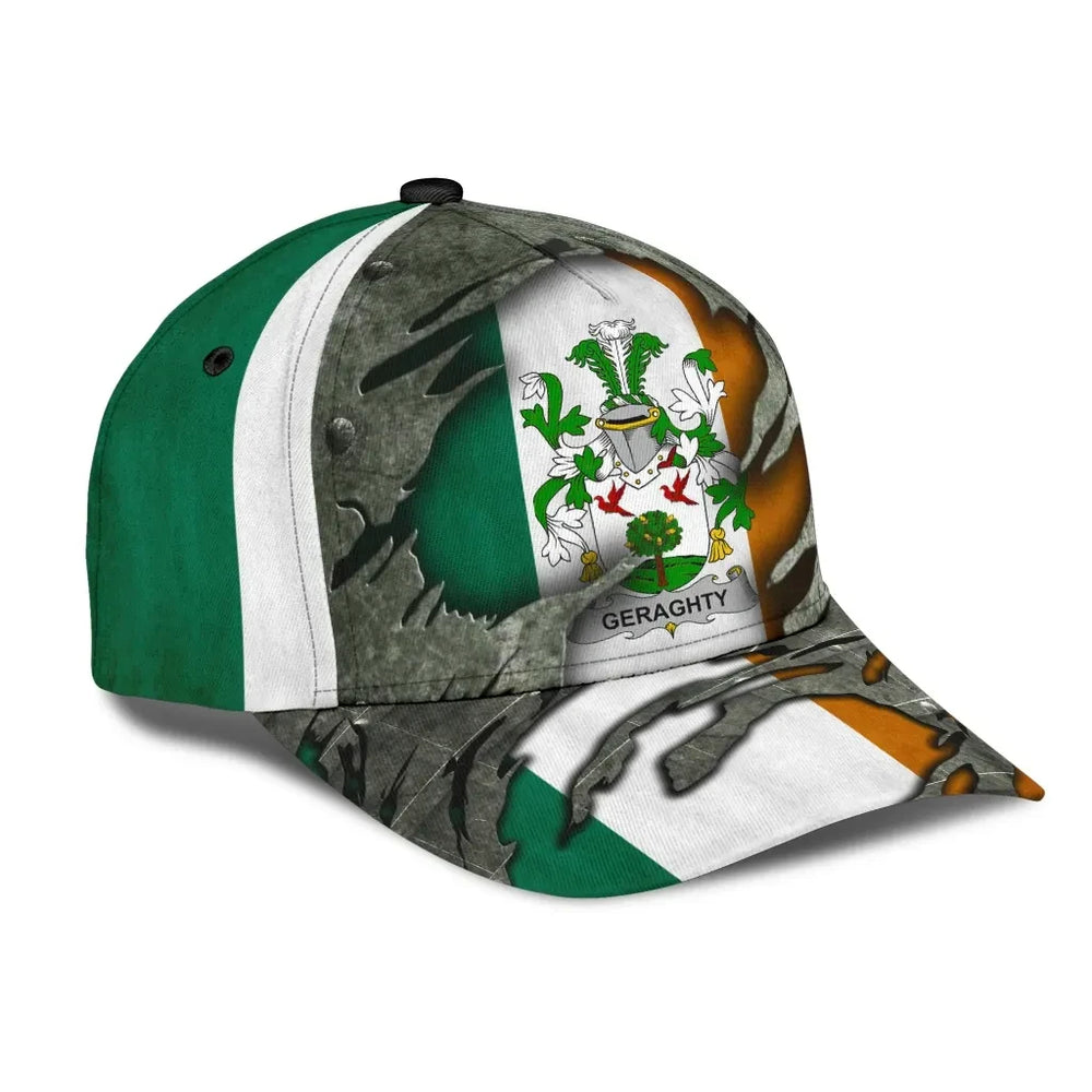 Clan Geraghty Coat Of Arms - Irish Family Crest Classic Cap PE24 Geraghty Coat Of Arms Irish Cap   