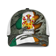 Clan Worthing Coat Of Arms - Irish Family Crest Classic Cap IY67 Worthing Coat Of Arms Irish Cap   