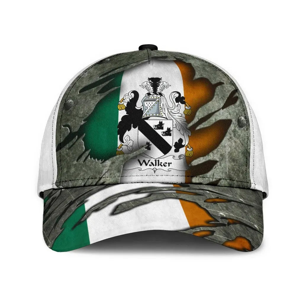Clan Walker Coat Of Arms - Irish Family Crest Classic Cap TS20 Walker Coat Of Arms Irish Cap   