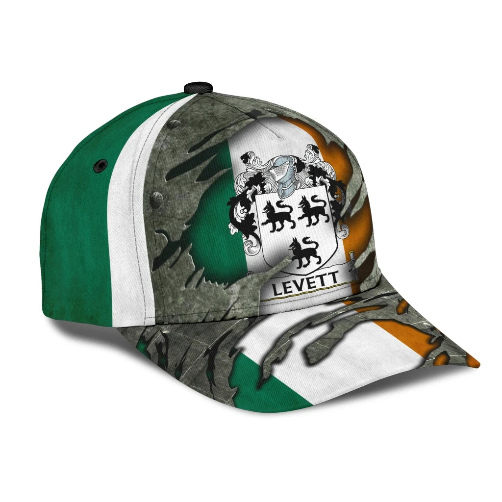 Clan Levett Coat Of Arms - Irish Family Crest Classic Cap NX25 Levett Coat Of Arms Irish Cap   