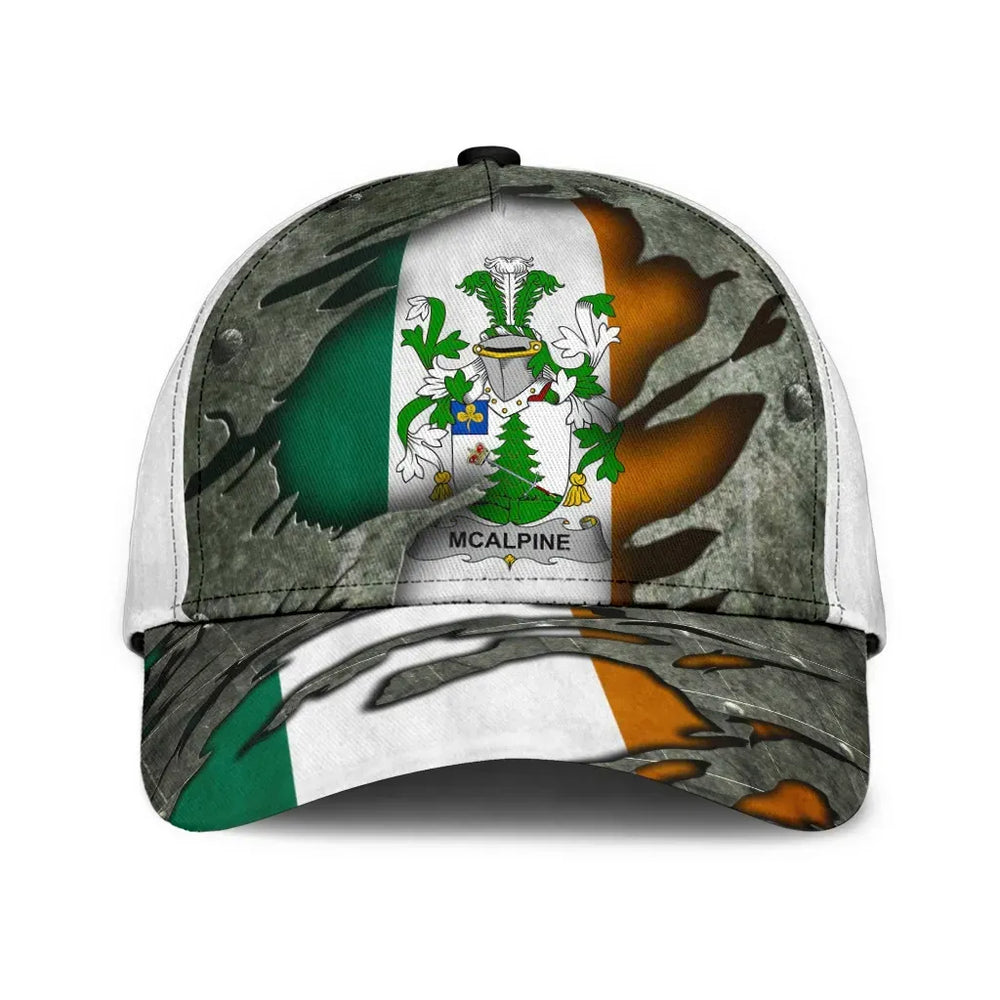 Clan Mcalpine Coat Of Arms - Irish Family Crest Classic Cap YO68 Mcalpine Coat Of Arms Irish Cap   