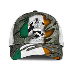 Clan Thornton Coat Of Arms - Irish Family Crest Classic Cap QM25 Thornton Coat Of Arms Irish Cap   