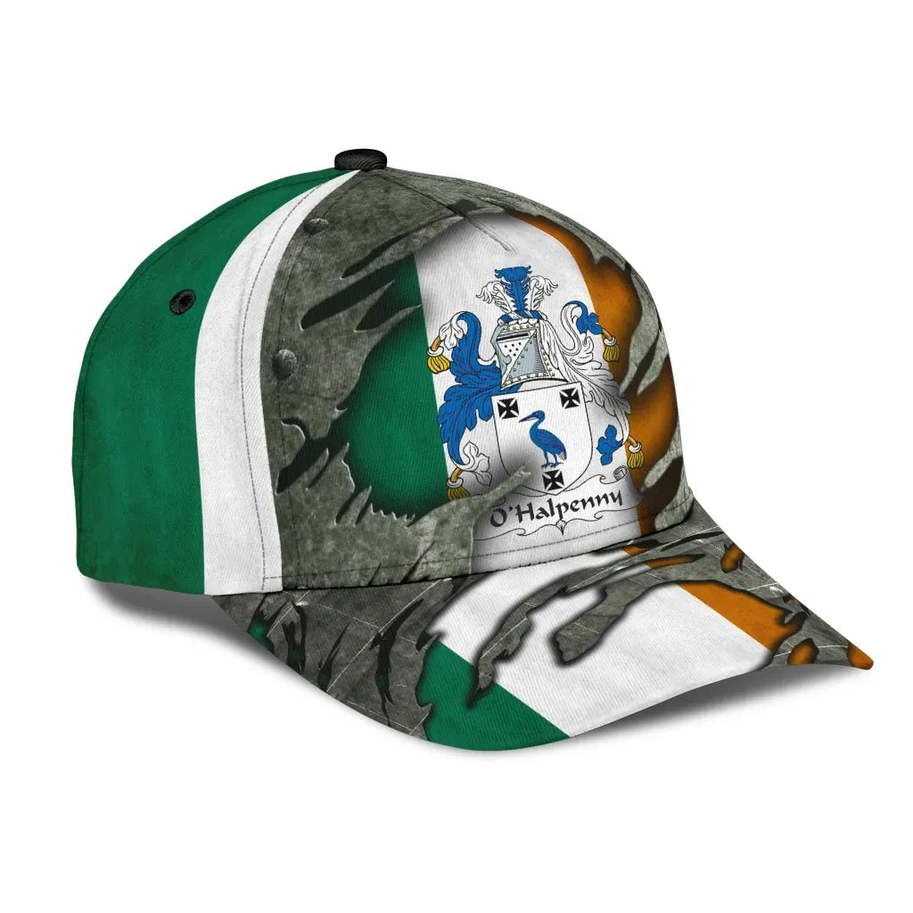 Clan Ohalpenny Coat Of Arms - Irish Family Crest Classic Cap KV60 Ohalpenny Coat Of Arms Irish Cap   