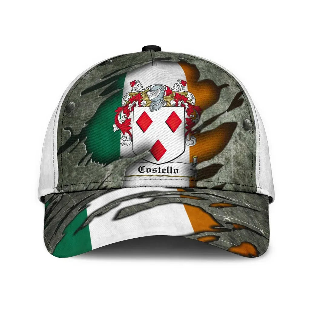 Clan Costello Coat Of Arms - Irish Family Crest Classic Cap LZ80 Costello Coat Of Arms Irish Cap   