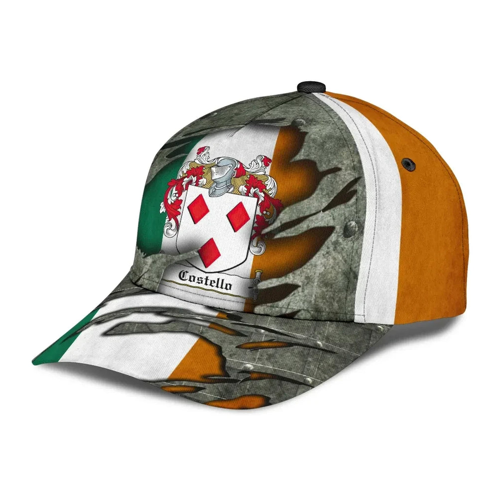 Clan Costello Coat Of Arms - Irish Family Crest Classic Cap LZ80 Costello Coat Of Arms Irish Cap   