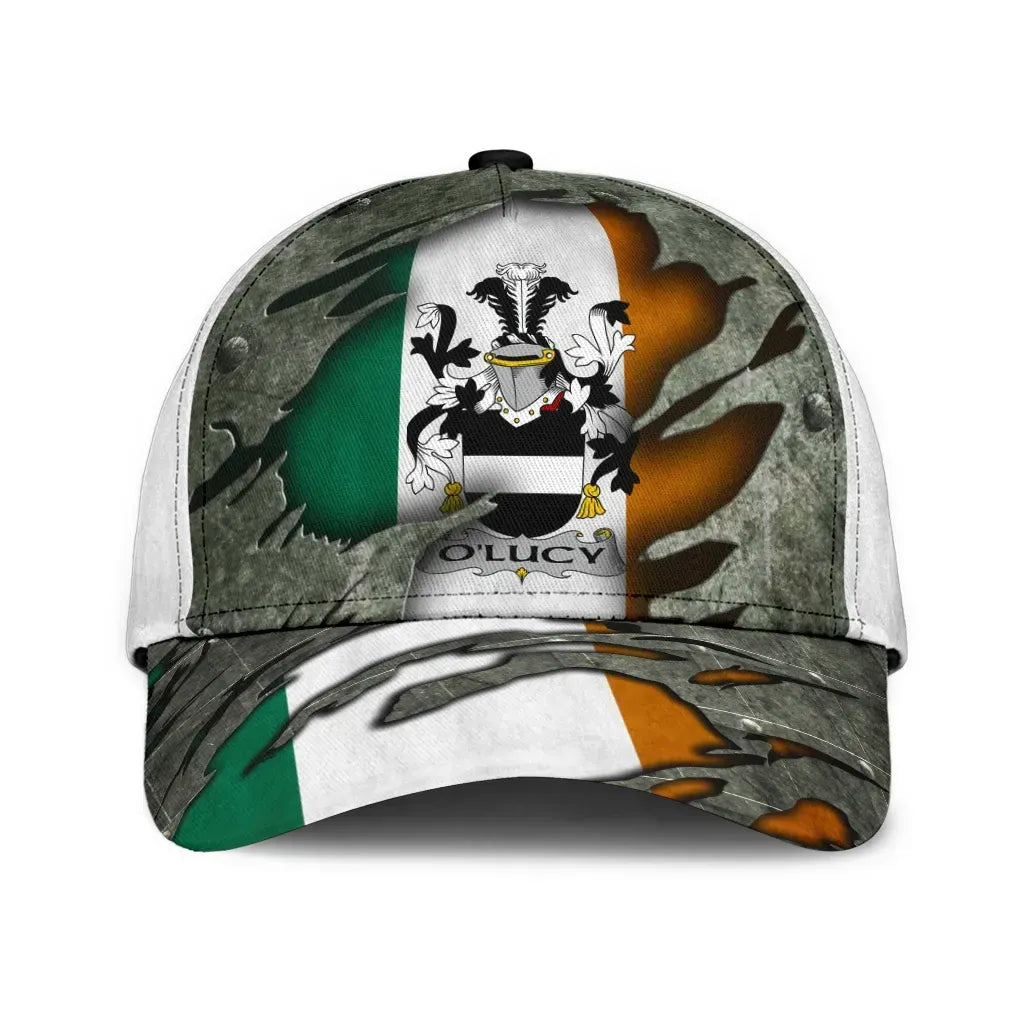 Clan Olucy Coat Of Arms - Irish Family Crest Classic Cap DE60 Olucy Coat Of Arms Irish Cap   