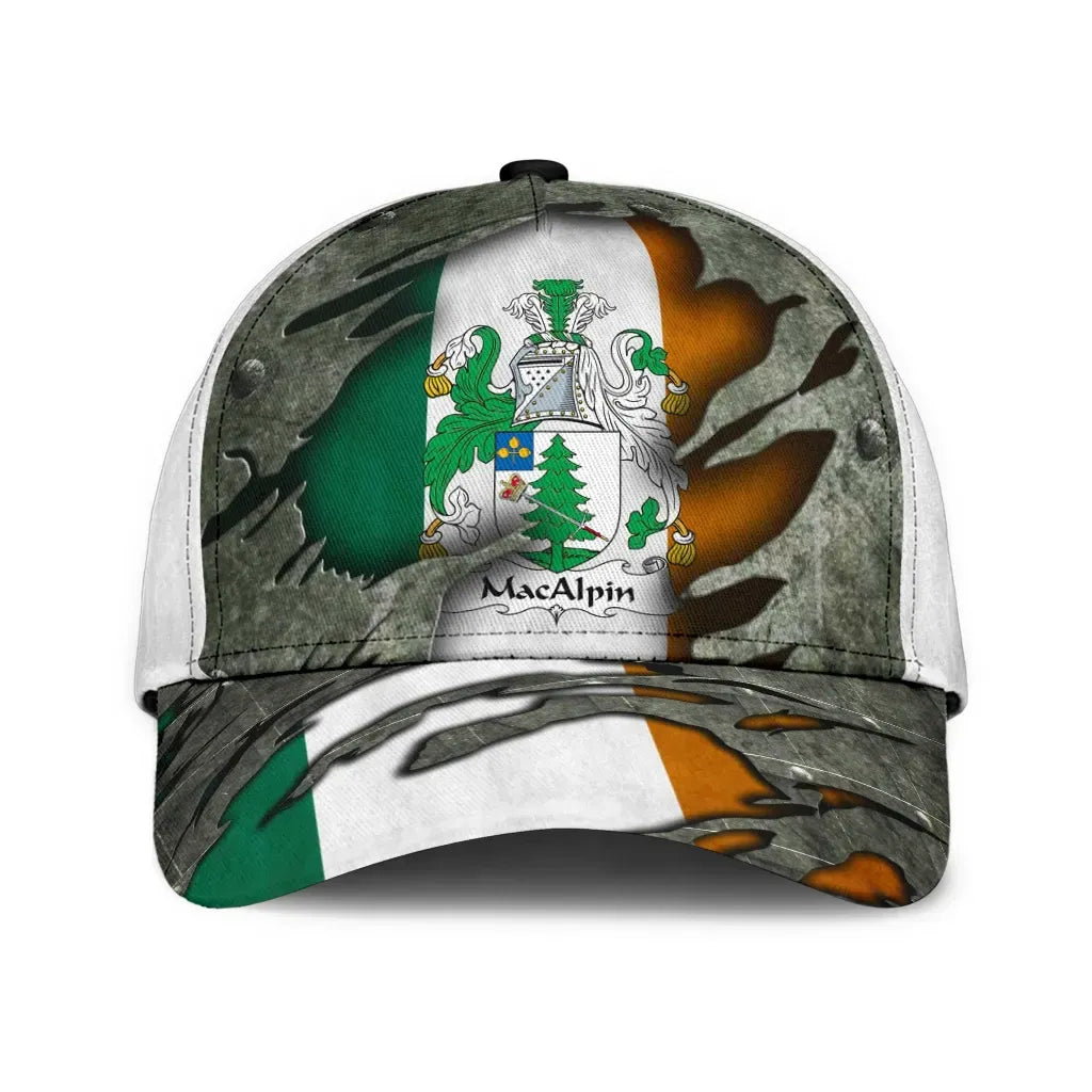 Clan Macalpin Coat Of Arms - Irish Family Crest Classic Cap CL28 Macalpin Coat Of Arms Irish Cap   