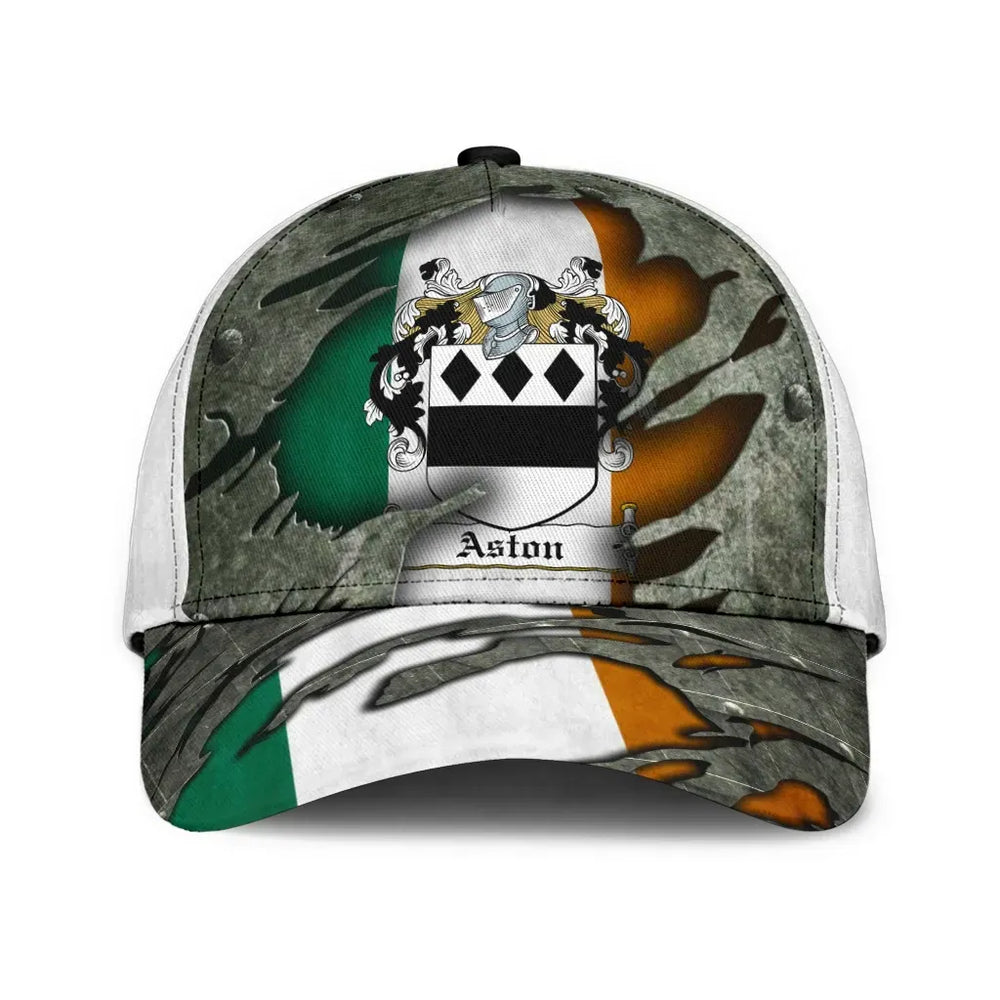 Clan Aston Coat Of Arms Ulsterarms - Irish Family Crest Classic Cap NA42 Aston Coat Of Arms Ulsterarms Irish Cap   