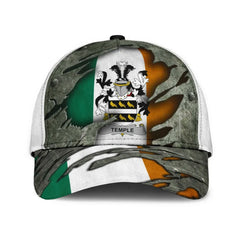 Clan Temple Coat Of Arms - Irish Family Crest Classic Cap EK44 Temple Coat Of Arms Irish Cap   