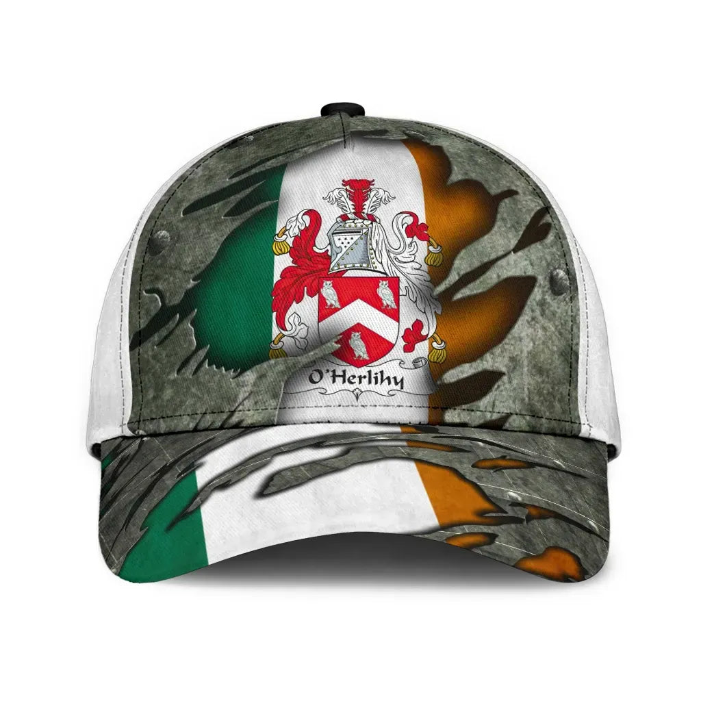 Clan Oherlihy Coat Of Arms - Irish Family Crest Classic Cap BC25 Oherlihy Coat Of Arms Irish Cap   