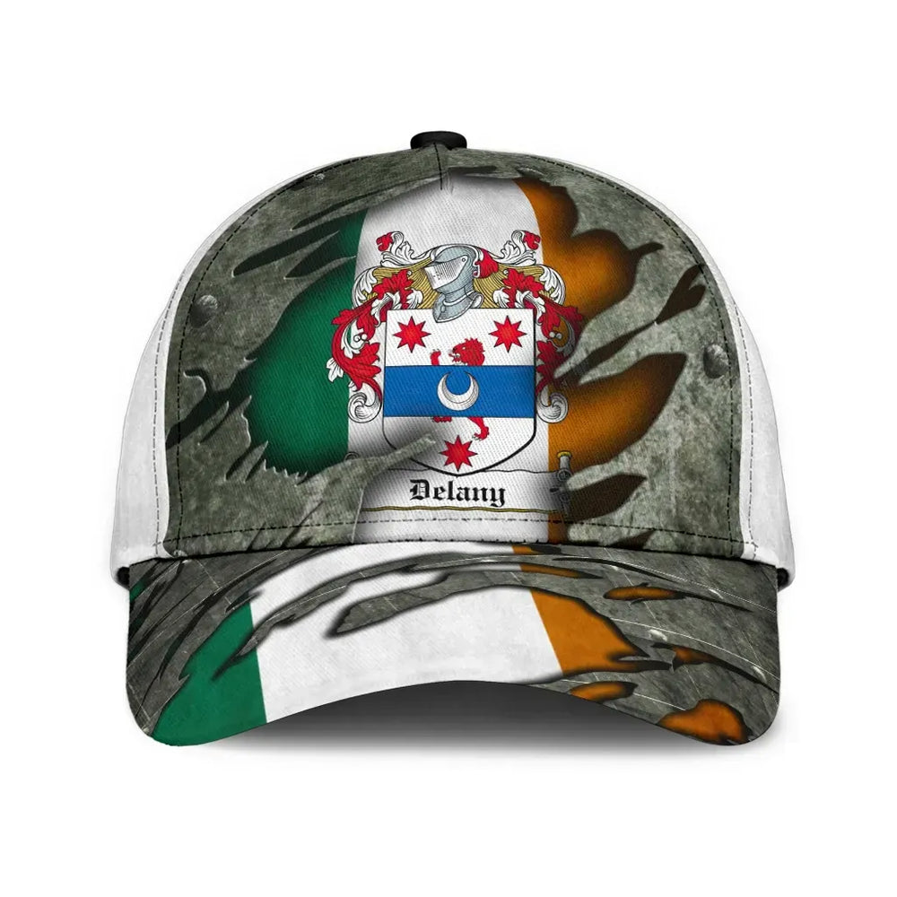 Clan Delany Coat Of Arms - Irish Family Crest Classic Cap QW87 Delany Coat Of Arms Irish Cap   