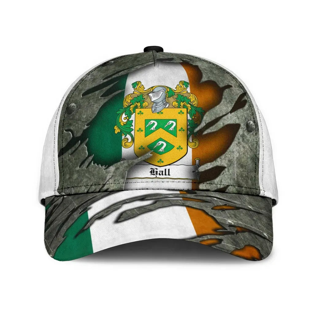 Clan Hall Coat Of Arms - Irish Family Crest Classic Cap NT88 Hall Coat Of Arms Irish Cap   