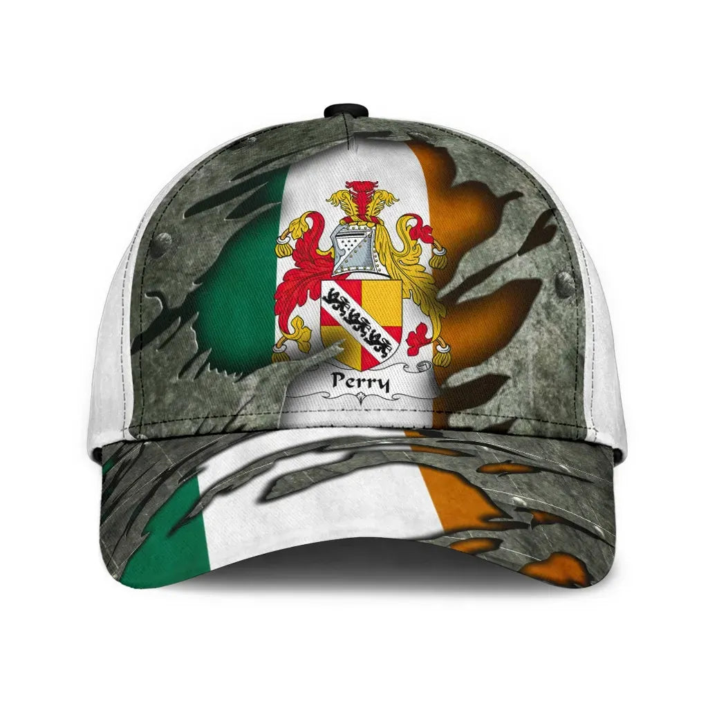 Clan Perry Coat Of Arms - Irish Family Crest Classic Cap JX91 Perry Coat Of Arms Irish Cap   