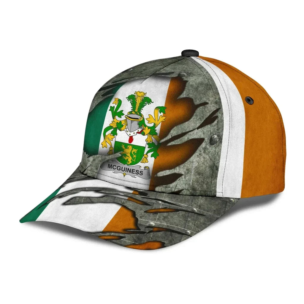 Clan Mcguiness Coat Of Arms - Irish Family Crest Classic Cap QM74 Mcguiness Coat Of Arms Irish Cap   