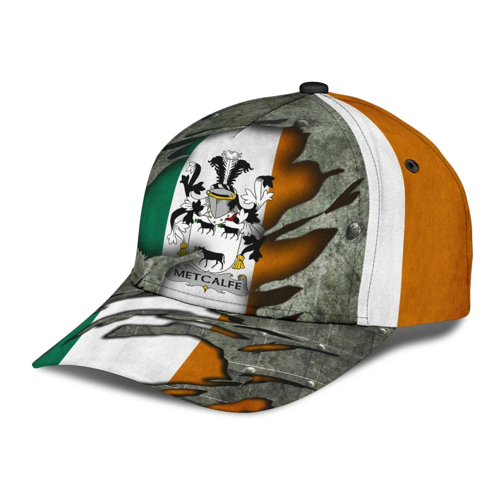 Clan Metcalfe Coat Of Arms - Irish Family Crest Classic Cap PX34 Metcalfe Coat Of Arms Irish Cap   
