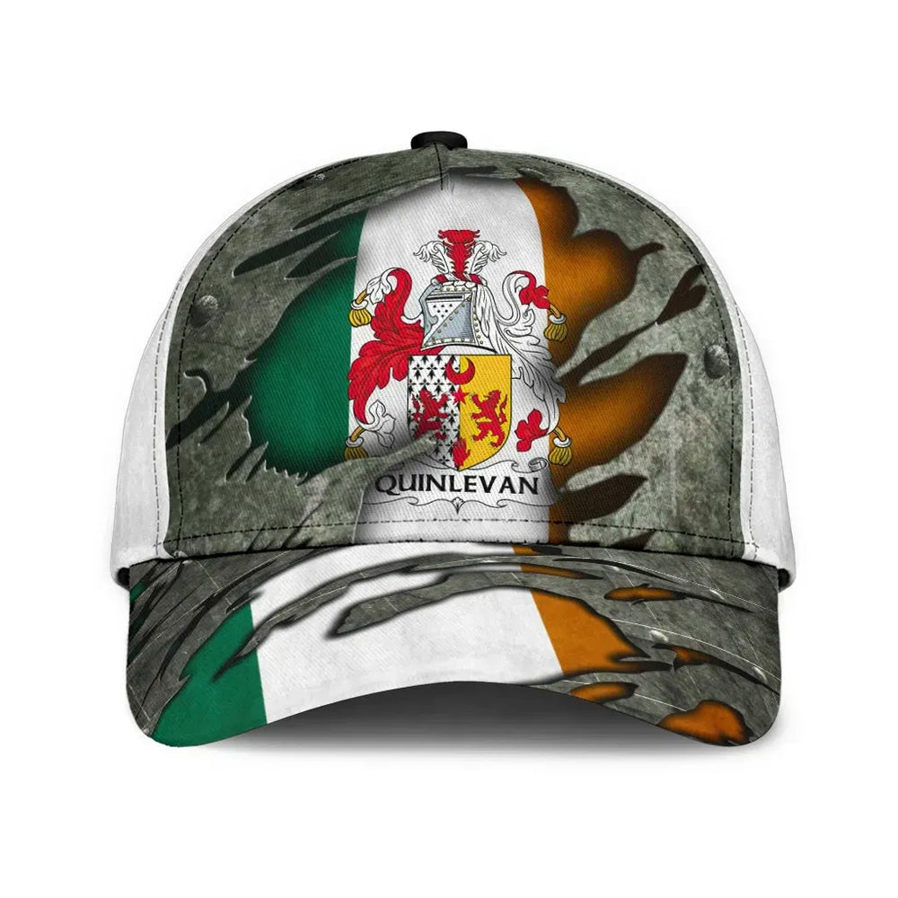 Clan Oquinlevan Coat Of Arms - Irish Family Crest Classic Cap HS68 Oquinlevan Coat Of Arms Irish Cap   