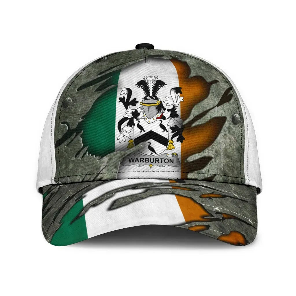 Clan Warburton Coat Of Arms - Irish Family Crest Classic Cap GF76 Warburton Coat Of Arms Irish Cap   