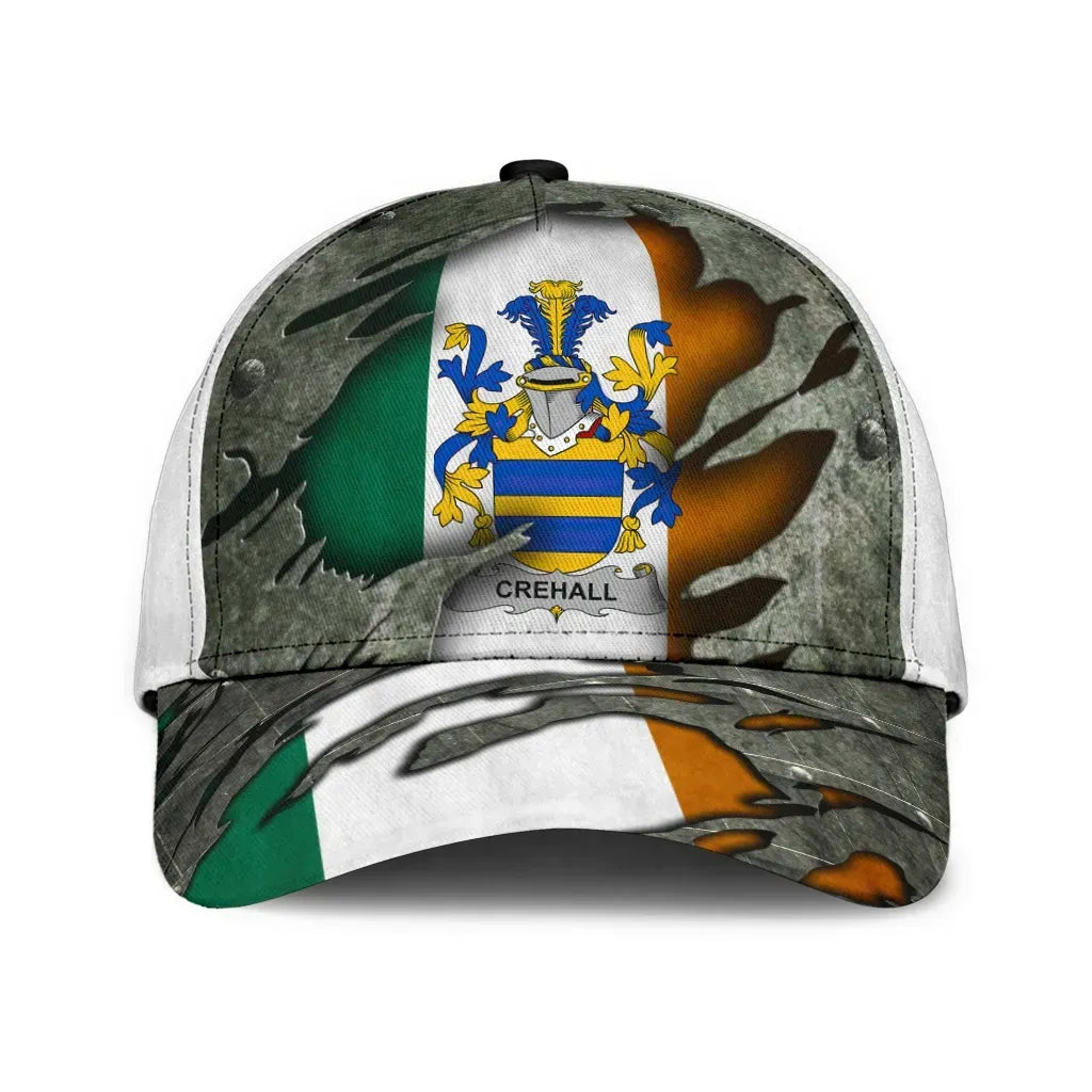 Clan Crehall Coat Of Arms - Irish Family Crest Classic Cap DI84 Crehall Coat Of Arms Irish Cap   