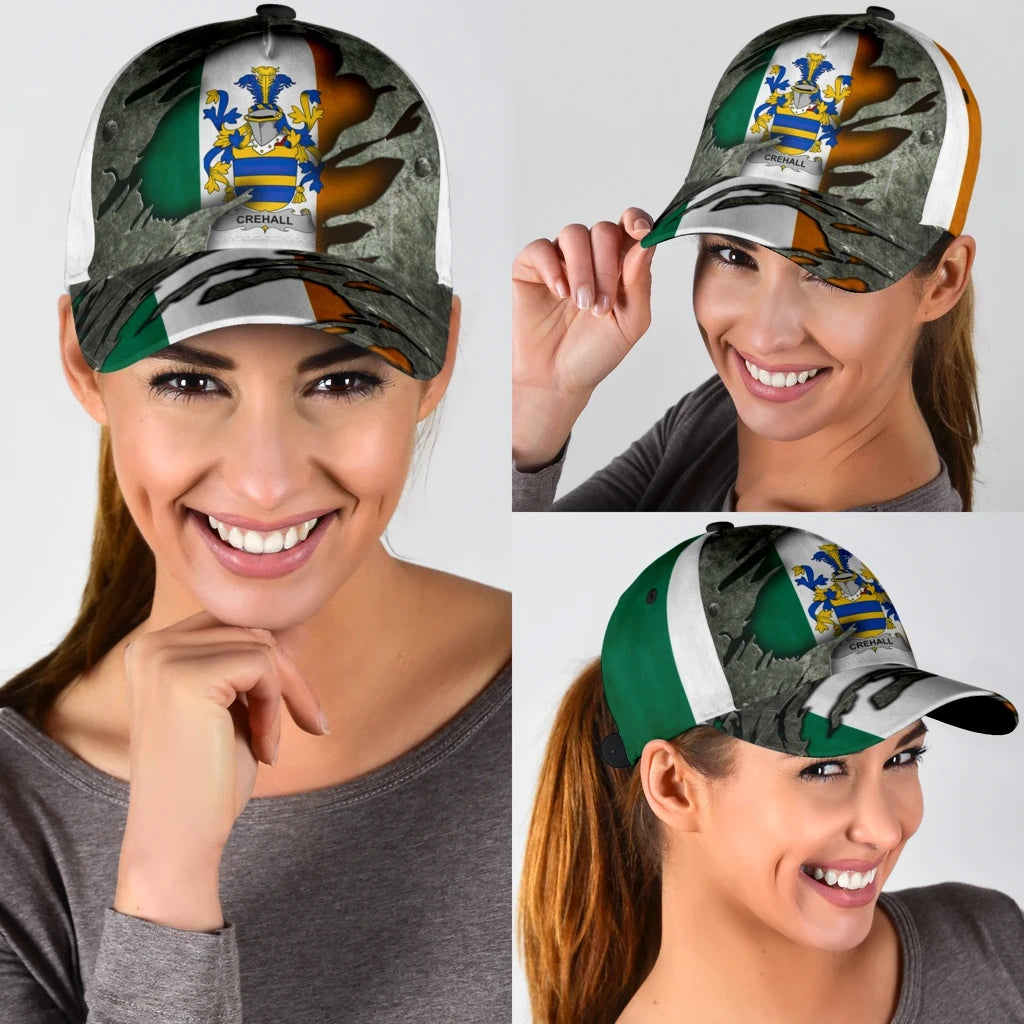 Clan Crehall Coat Of Arms - Irish Family Crest Classic Cap DI84 Crehall Coat Of Arms Irish Cap   