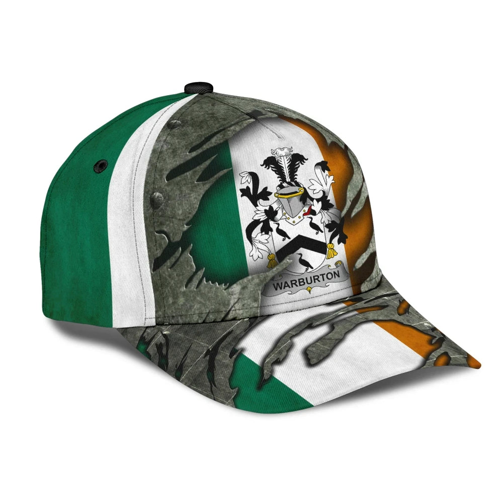 Clan Warburton Coat Of Arms - Irish Family Crest Classic Cap GF76 Warburton Coat Of Arms Irish Cap   