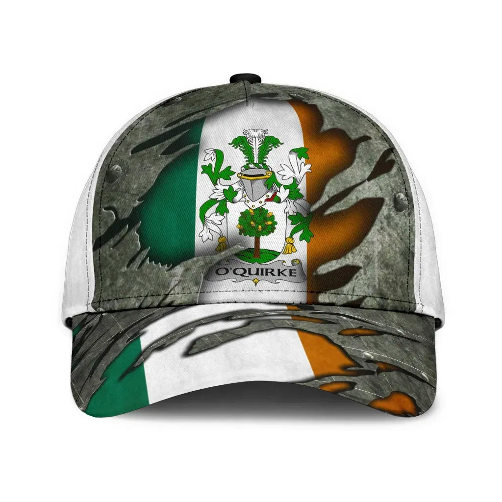 Clan Oquirke Coat Of Arms - Irish Family Crest Classic Cap QK84 Oquirke Coat Of Arms Irish Cap   