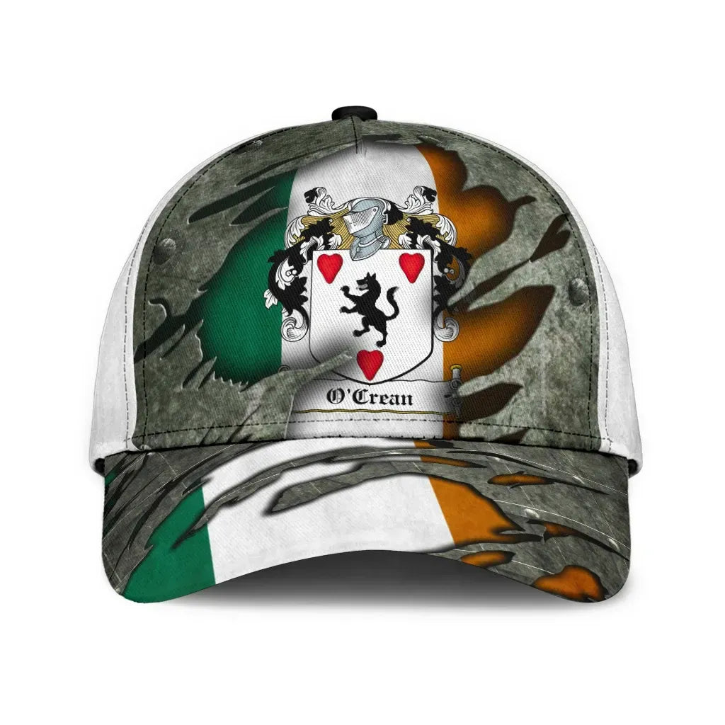 Clan Ocrean Coat Of Arms - Irish Family Crest Classic Cap RI28 Ocrean Coat Of Arms Irish Cap   