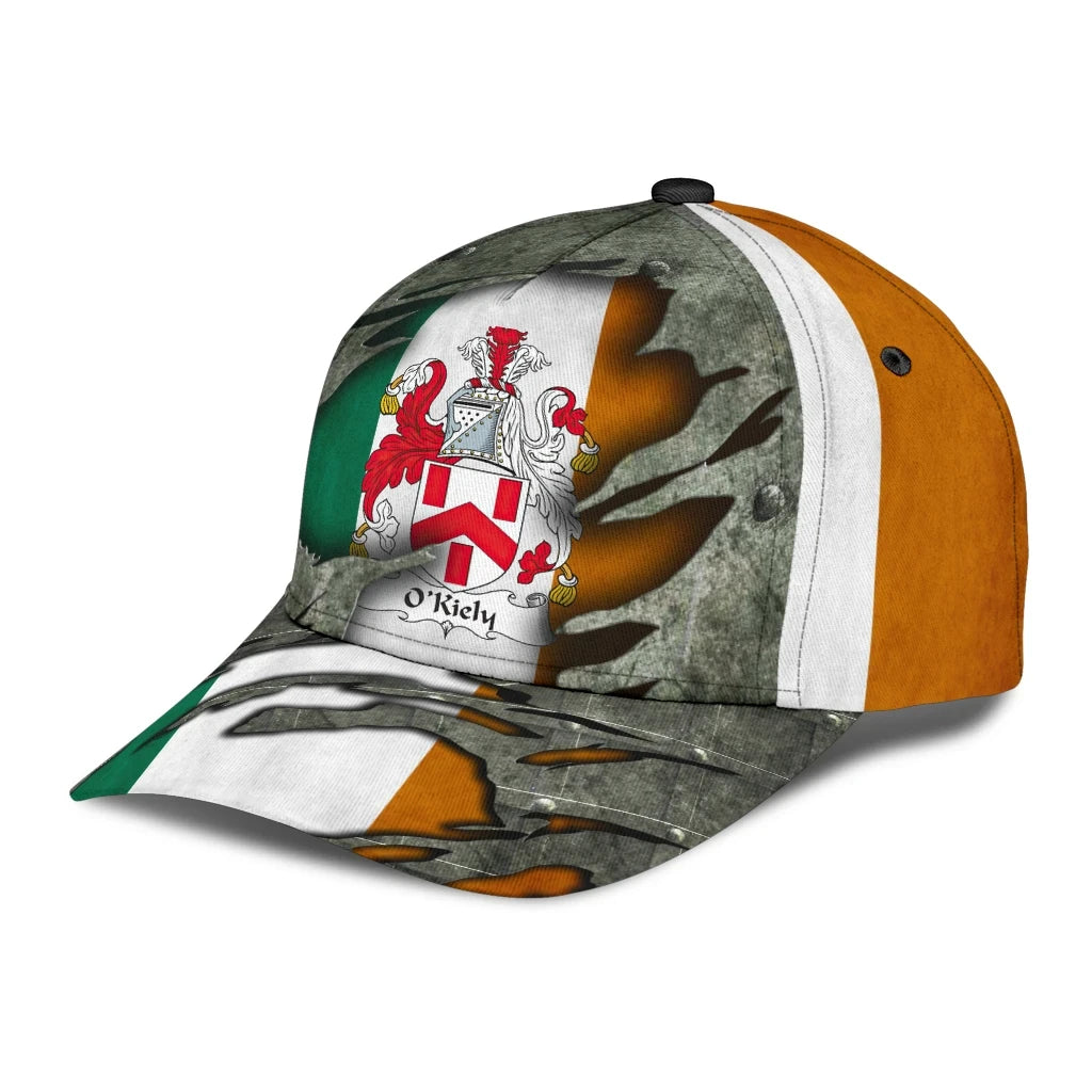 Clan Okiely Coat Of Arms - Irish Family Crest Classic Cap EQ36 Okiely Coat Of Arms Irish Cap   