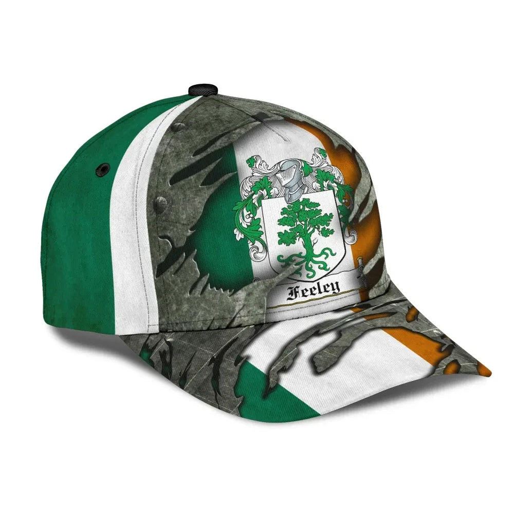 Clan Feeley Coat Of Arms - Irish Family Crest Classic Cap LE72 Feeley Coat Of Arms Irish Cap   