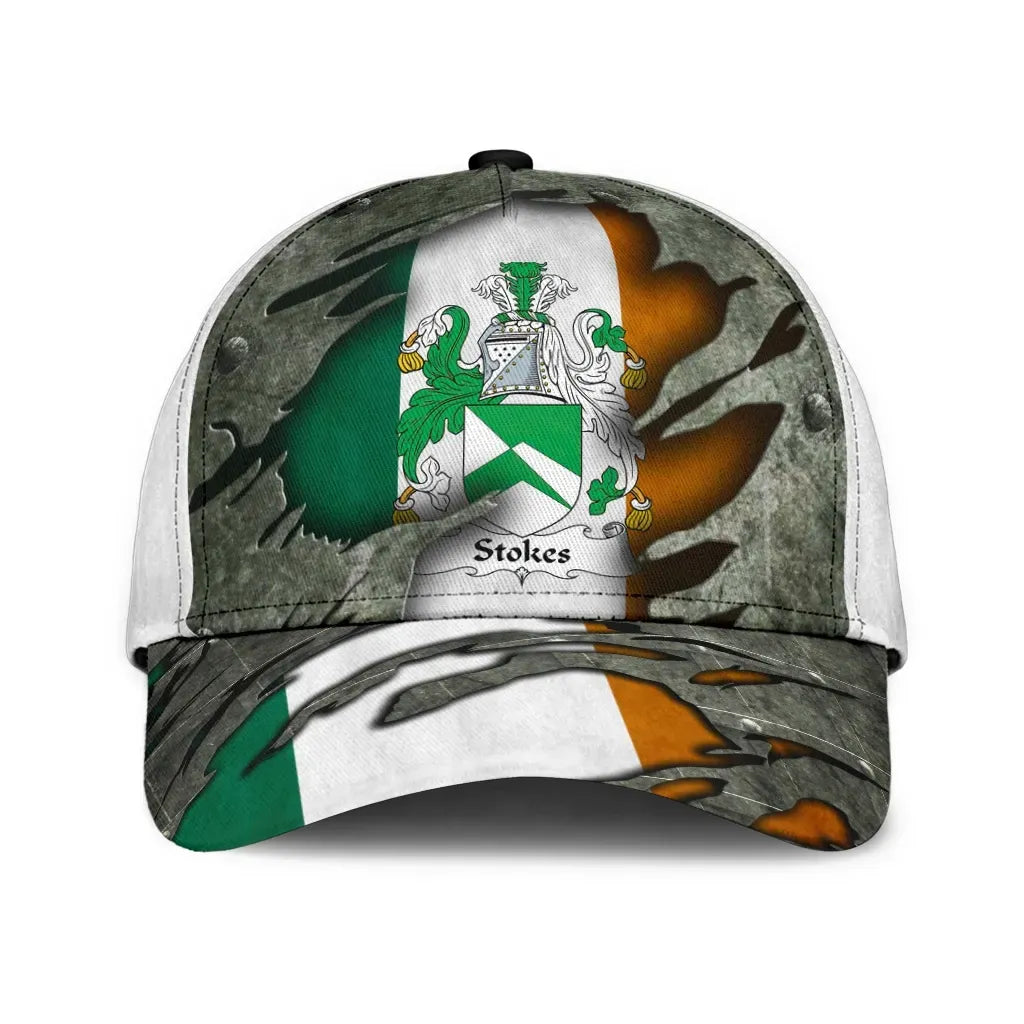 Clan Stokes Coat Of Arms - Irish Family Crest Classic Cap TA20 Stokes Coat Of Arms Irish Cap   