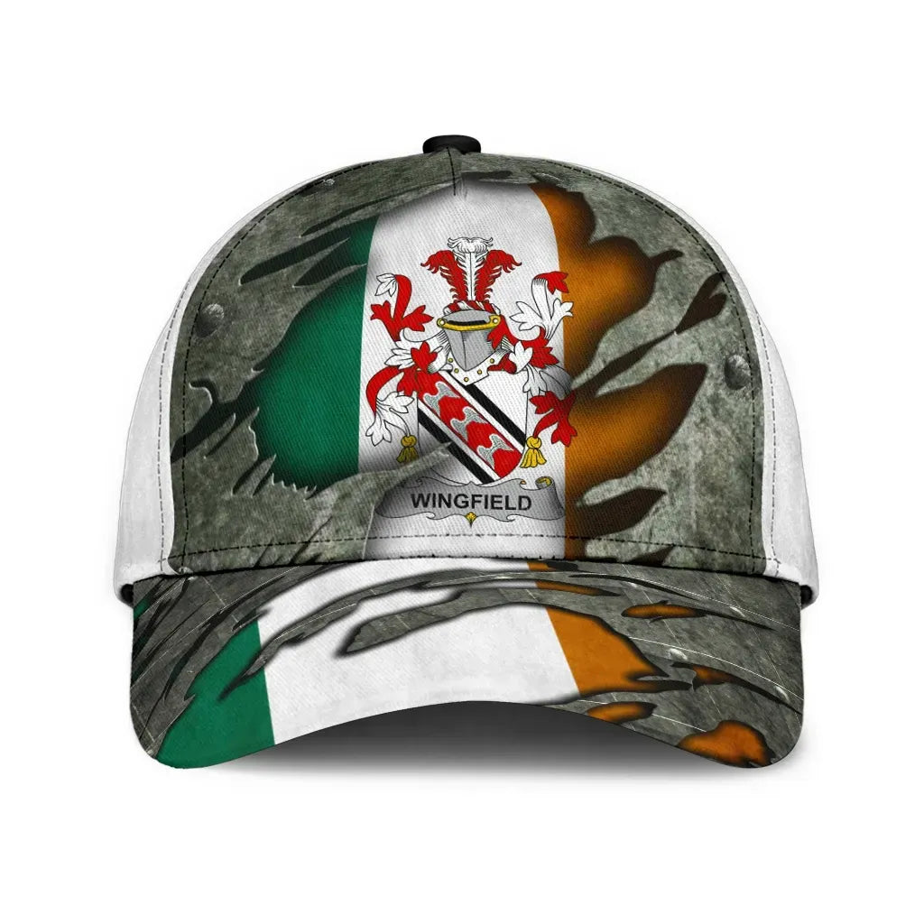Clan Wingfield Coat Of Arms - Irish Family Crest Classic Cap TC88 Wingfield Coat Of Arms Irish Cap   