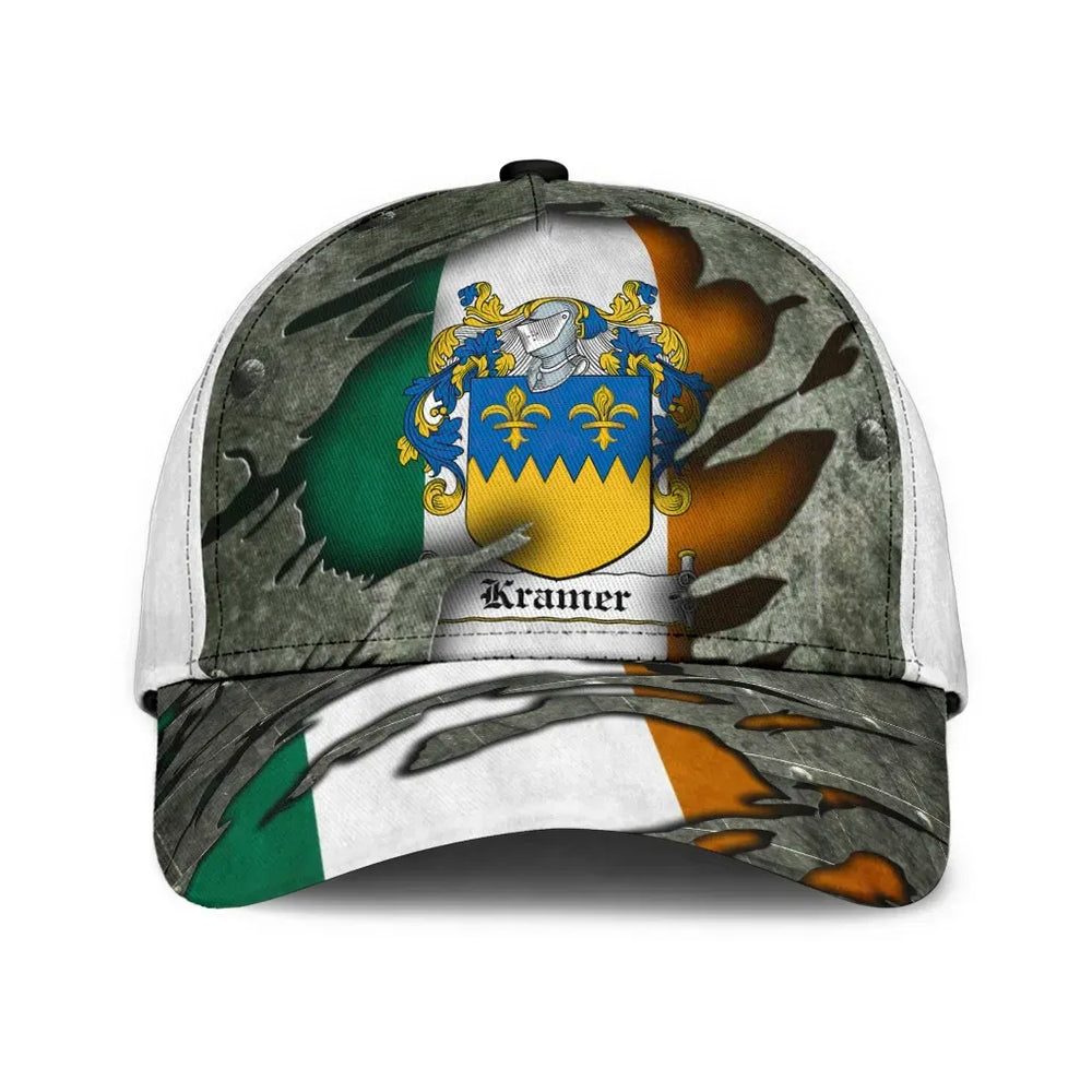 Clan Kramer Coat Of Arms - Irish Family Crest Classic Cap IX22 Kramer Coat Of Arms Irish Cap   