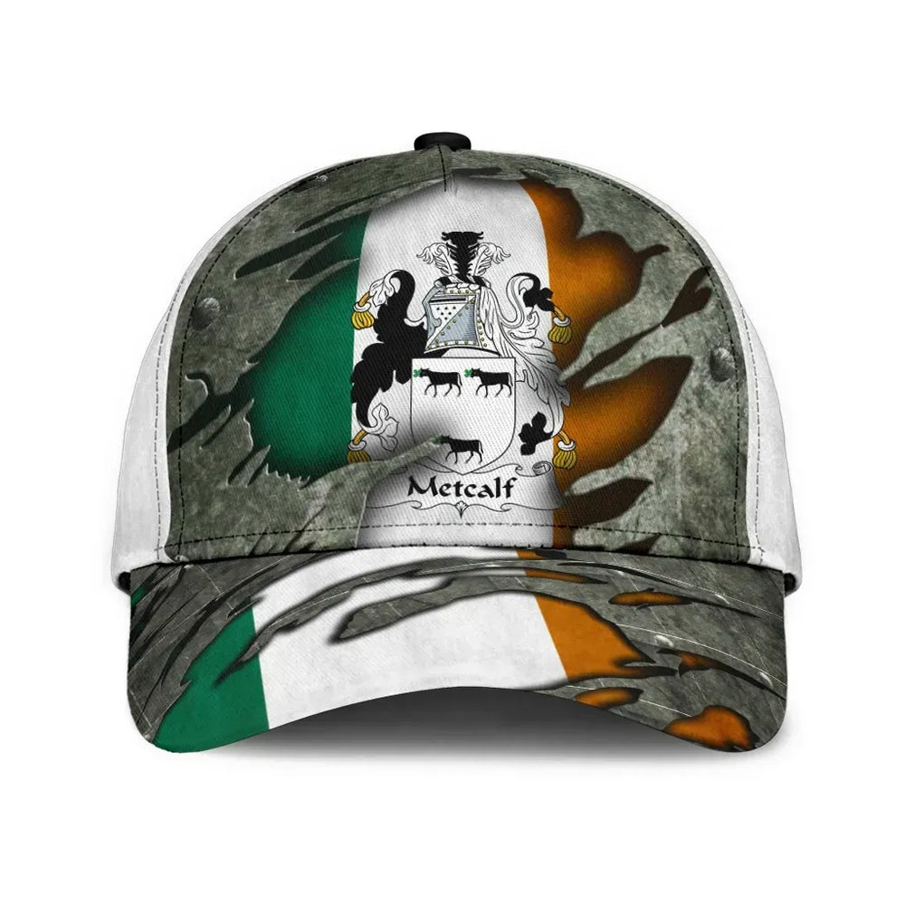 Clan Metcalf Coat Of Arms - Irish Family Crest Classic Cap QW40 Metcalf Coat Of Arms Irish Cap   