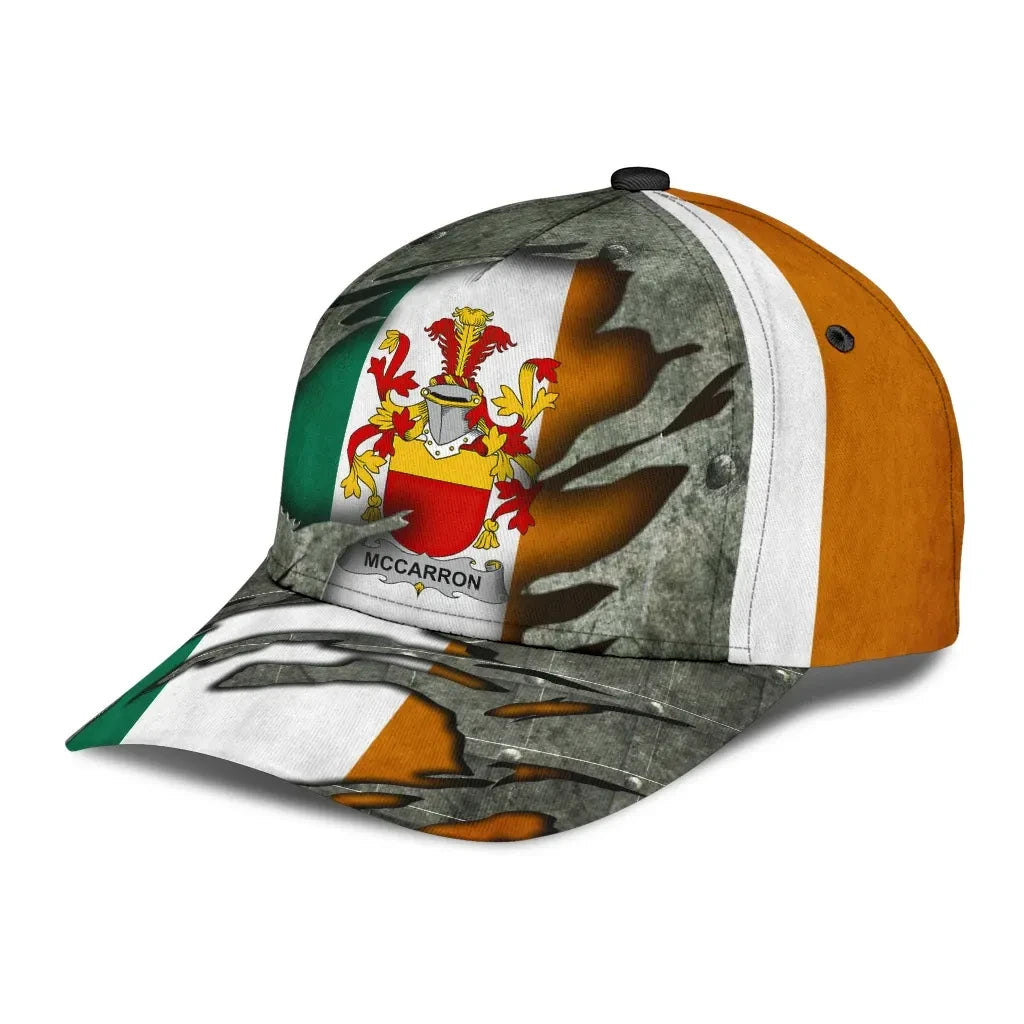 Clan Mccarron Coat Of Arms - Irish Family Crest Classic Cap VF51 Mccarron Coat Of Arms Irish Cap   