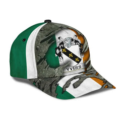 Clan Yvers Coat Of Arms - Irish Family Crest Classic Cap UM95 Yvers Coat Of Arms Irish Cap   