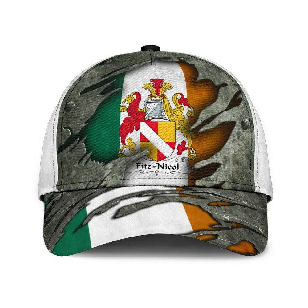 Clan Fitznicol Coat Of Arms - Irish Family Crest Classic Cap UT45 Fitznicol Coat Of Arms Irish Cap   