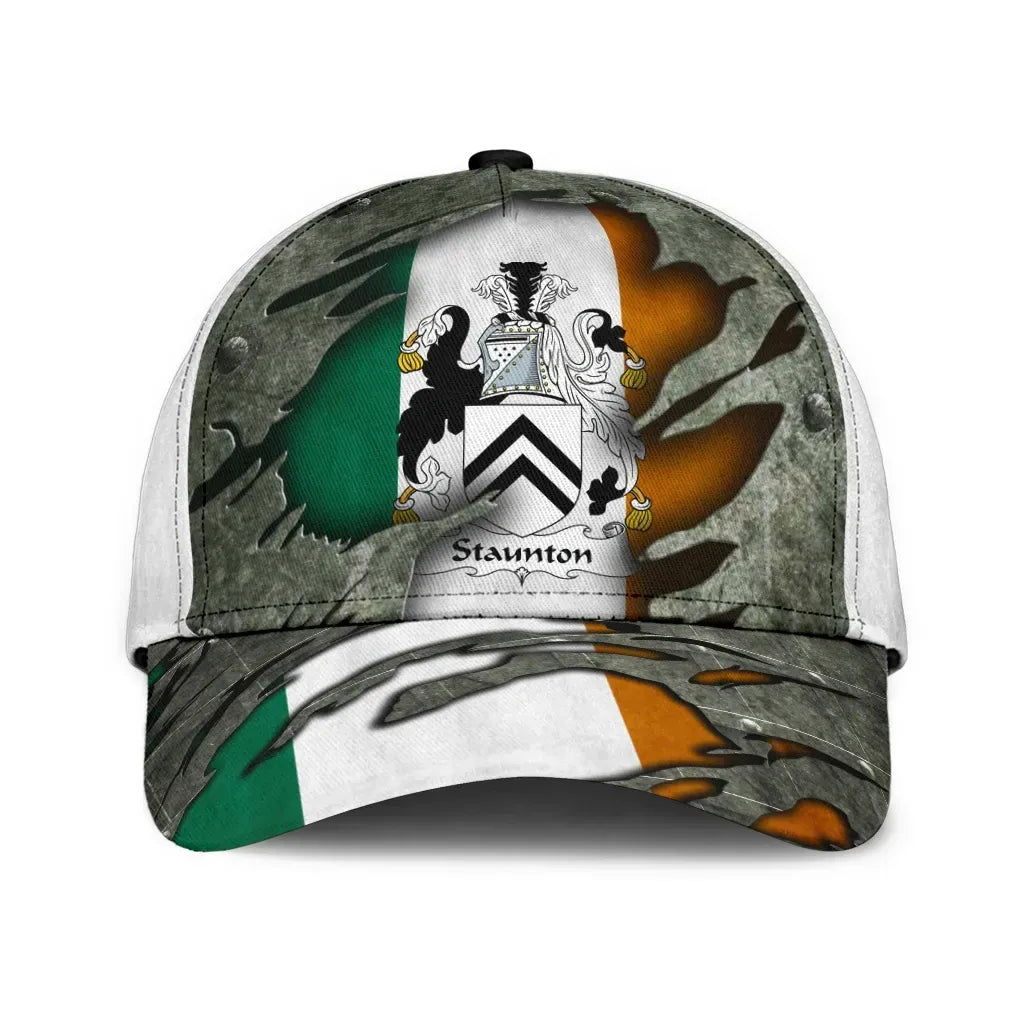 Clan Staunton Coat Of Arms - Irish Family Crest Classic Cap PZ45 Staunton Coat Of Arms Irish Cap   