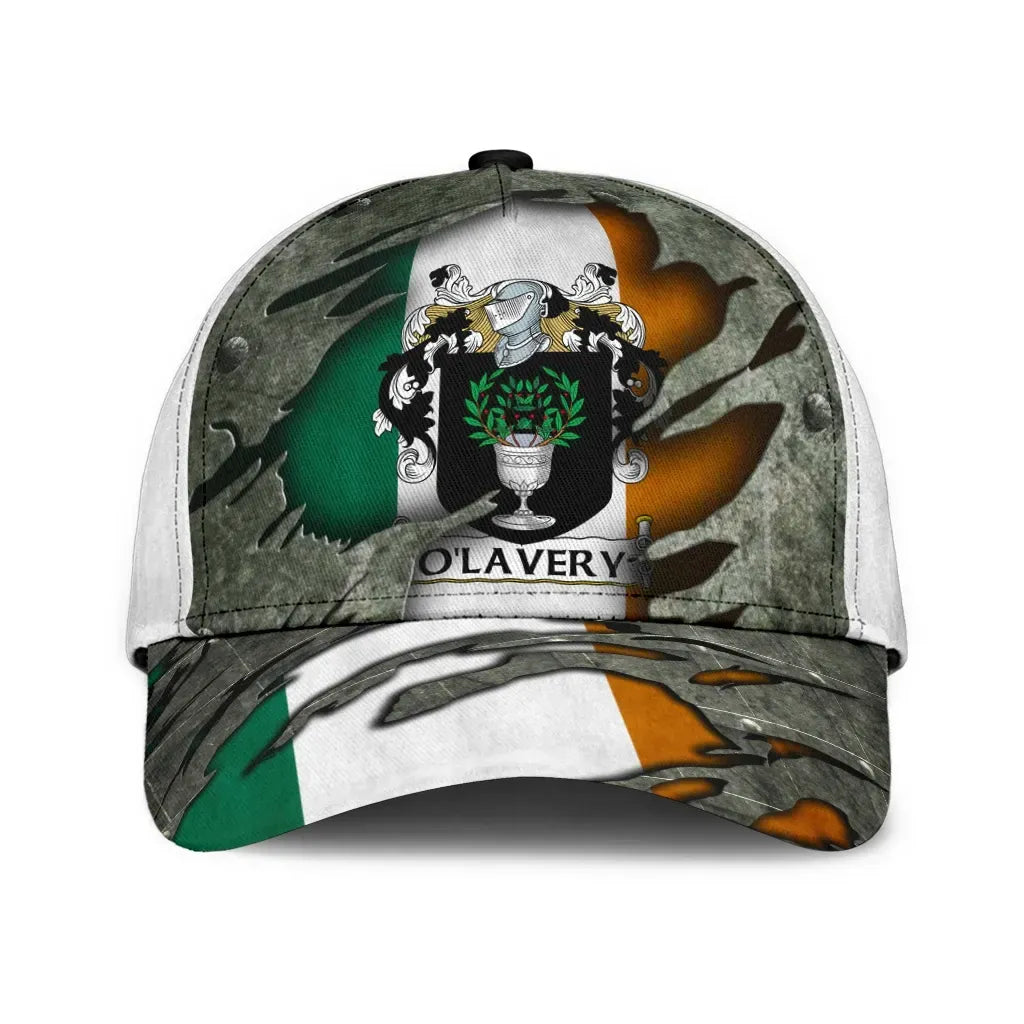 Clan Olavery Coat Of Arms - Irish Family Crest Classic Cap BO60 Olavery Coat Of Arms Irish Cap   