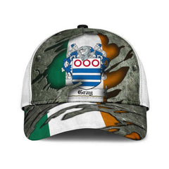 Clan Gray Coat Of Arms - Irish Family Crest Classic Cap DI14 Gray Coat Of Arms Irish Cap   