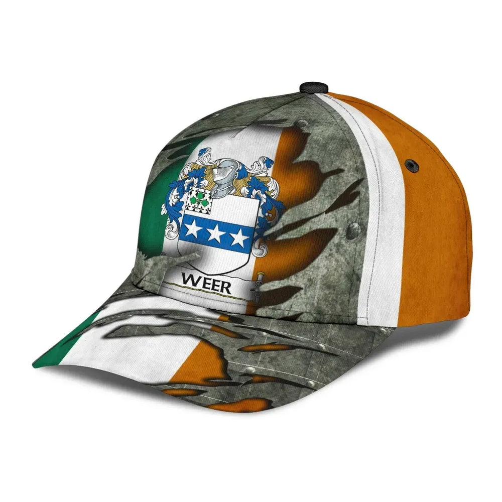 Clan Weer Coat Of Arms - Irish Family Crest Classic Cap ZT27 Weer Coat Of Arms Irish Cap   