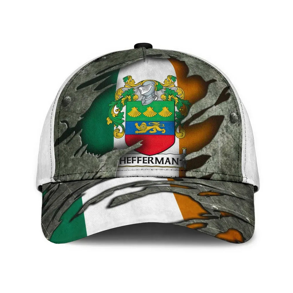Clan Hefferman Coat Of Arms - Irish Family Crest Classic Cap AG76 Hefferman Coat Of Arms Irish Cap   