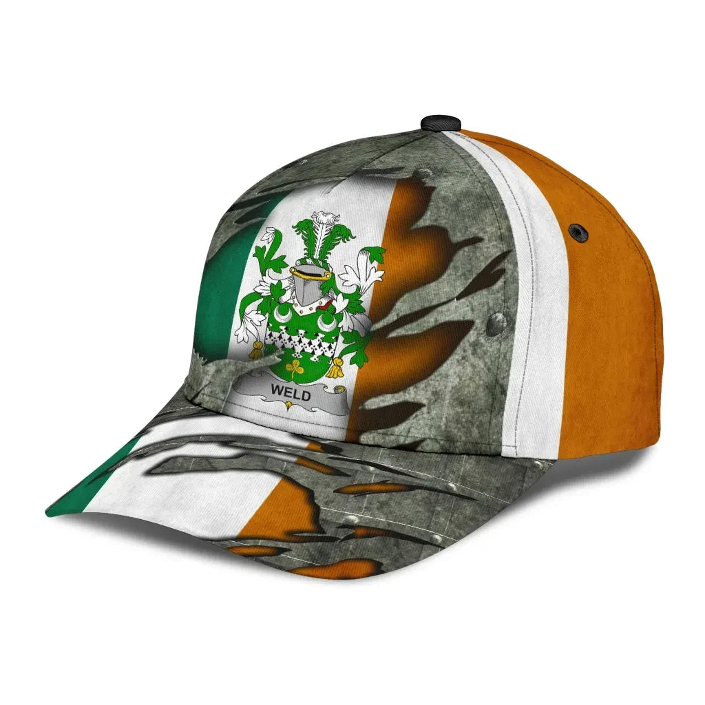 Clan Weld Coat Of Arms - Irish Family Crest Classic Cap JK45 Weld Coat Of Arms Irish Cap   