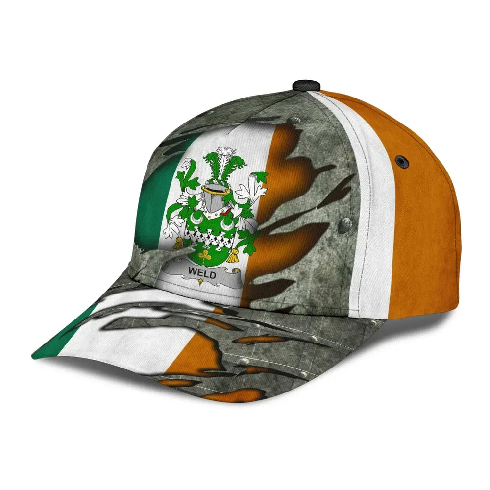 Clan Weld Coat Of Arms - Irish Family Crest Classic Cap JK45 Weld Coat Of Arms Irish Cap   