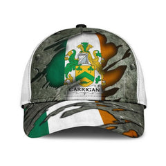 Clan Carrigan Coat Of Arms - Irish Family Crest Classic Cap MT89 Carrigan Coat Of Arms Irish Cap   