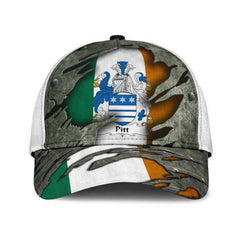 Clan Pitt Coat Of Arms - Irish Family Crest Classic Cap QF23 Pitt Coat Of Arms Irish Cap   