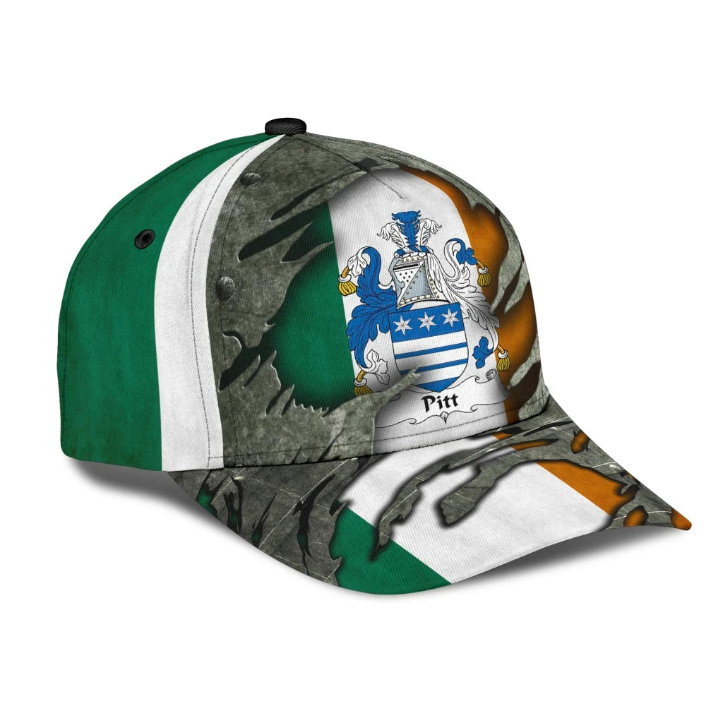 Clan Pitt Coat Of Arms - Irish Family Crest Classic Cap QF23 Pitt Coat Of Arms Irish Cap   