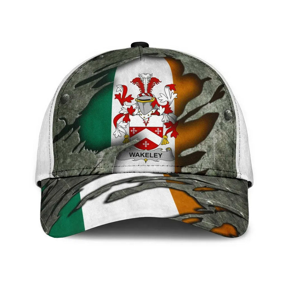 Clan Wakeley Coat Of Arms - Irish Family Crest Classic Cap JE31 Wakeley Coat Of Arms Irish Cap   