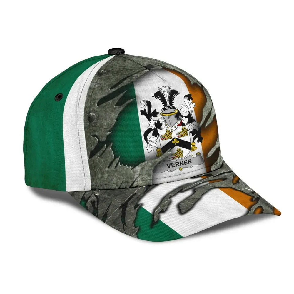 Clan Verner Coat Of Arms - Irish Family Crest Classic Cap TO89 Verner Coat Of Arms Irish Cap   
