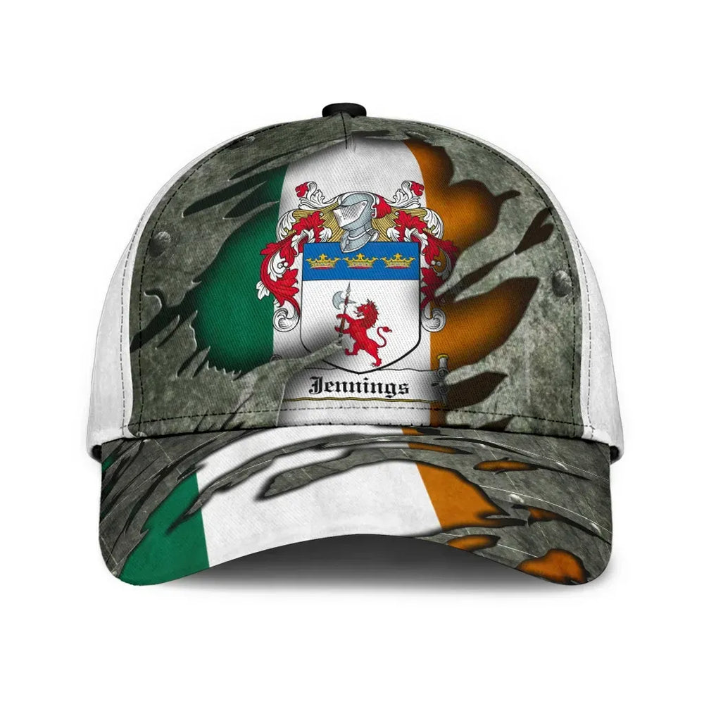 Clan Jennings Coat Of Arms - Irish Family Crest Classic Cap CG59 Jennings Coat Of Arms Irish Cap   